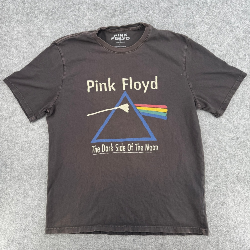 Lucky Brand Pink Floyd T-Shirt Men L Charcoal Dark Side of The Moon Graphic Tee